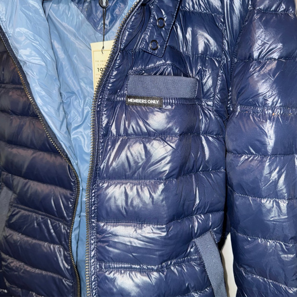 MEMBERS ONLY Men's Puffer Full-Zip Hooded Jacket in Navy - S - Picture 11 of 15